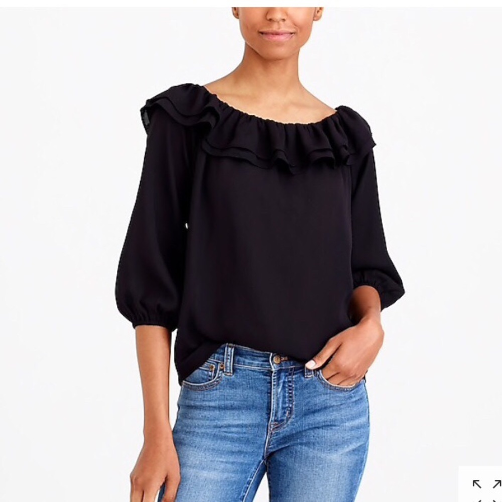 NWT JCrew Ruffle convertible blouse size L